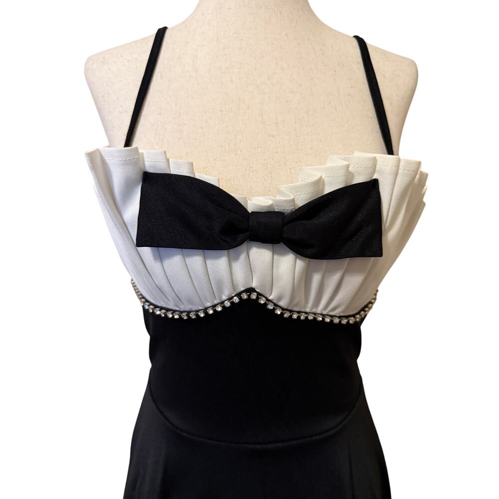 Black Bowtie Playboy Dress Black Tie Fun Classy Old Money Novelty Dress